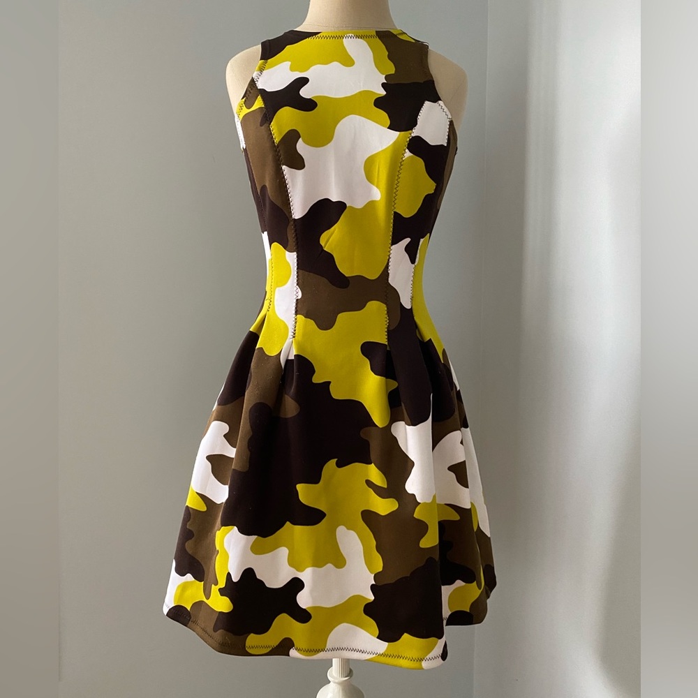 Michael Kors neoprene camo print dress